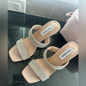 Steve Madden Nude Heels with Silver Accents
